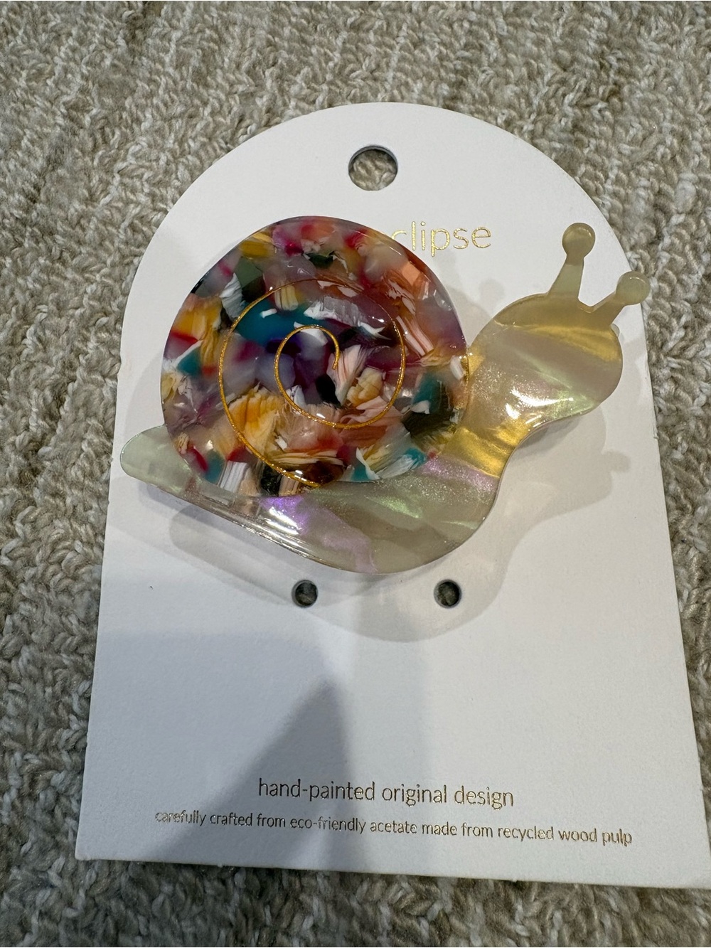 Eclipse Multicolor & Pearlescent Snail Hair Clip - Picture 1 of 3